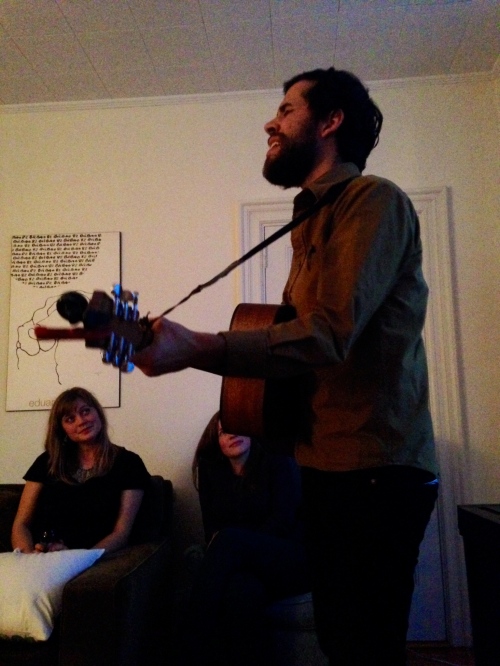 Max played us a song while Sophie lovingly looked on